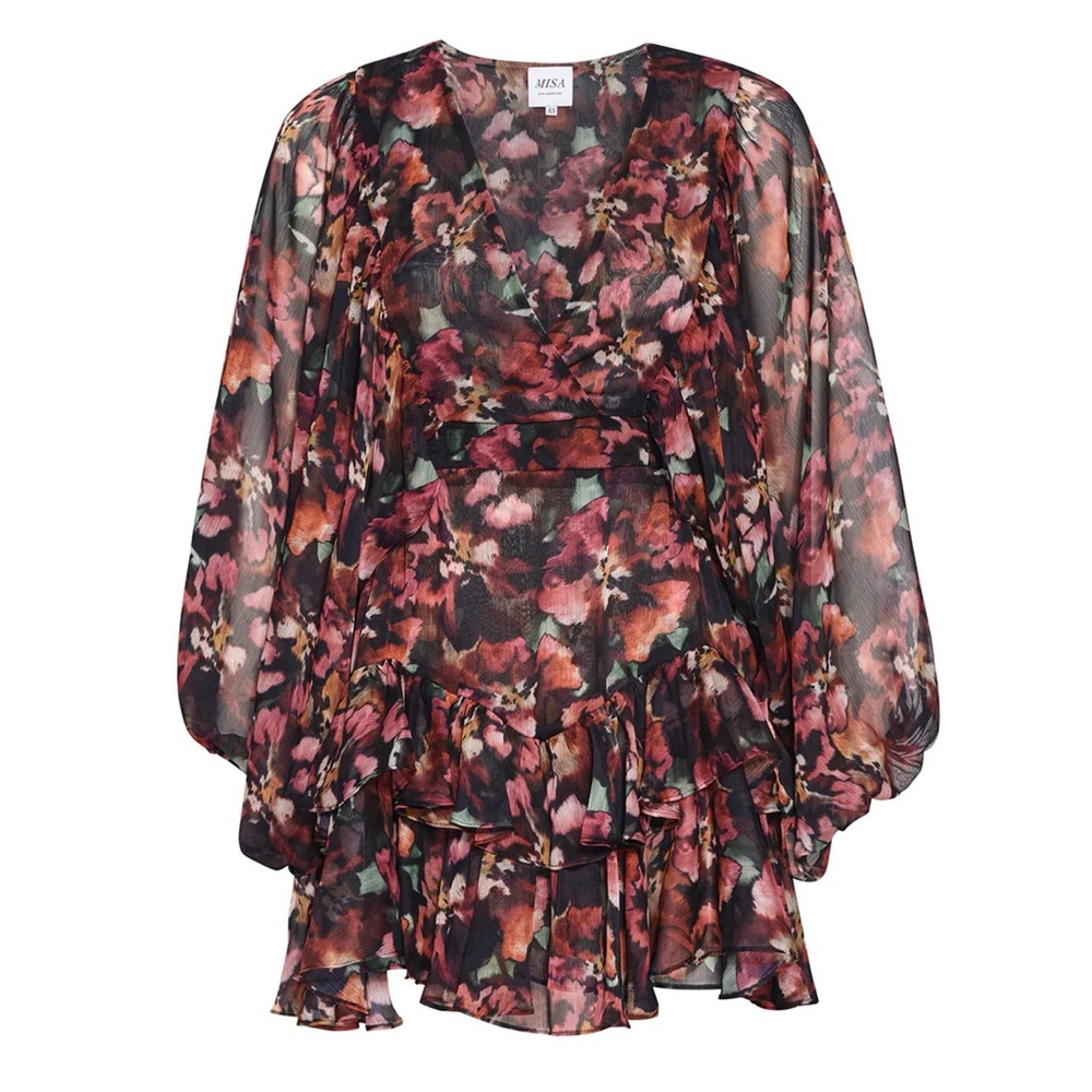 NWOT Misa Los Angeles Jolene Dress Libra Fleur Chiffon Revolve Brand - Picture 2 of 10